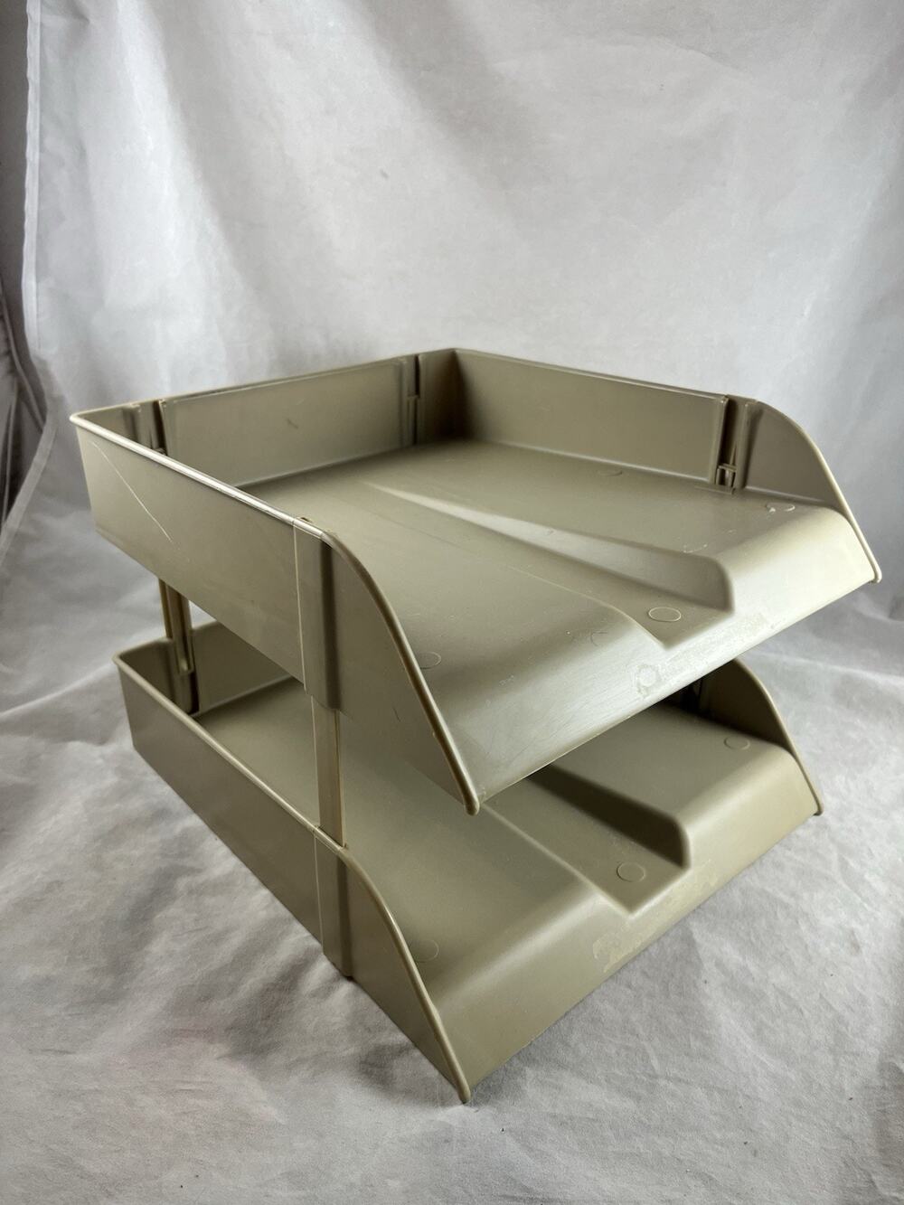 Rubbermaid Desk Paper Organizer 2 Trays Beige Commercial Products 2944 Plastic